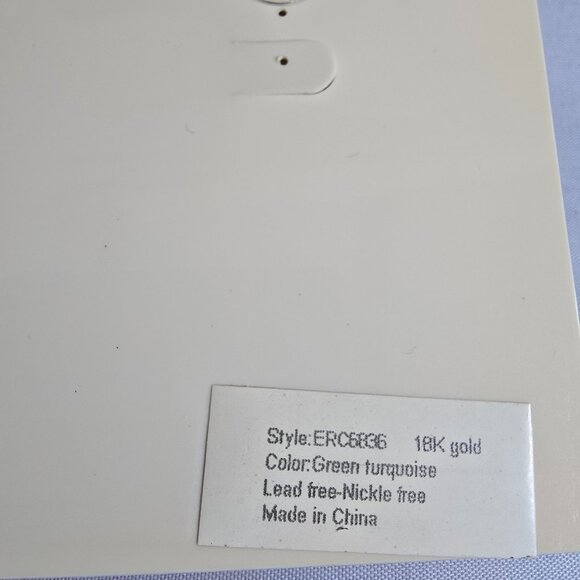 Amrita Singh Statement Green Turquoise Gold Plated Chandelier Earrings NWT - Picture 3 of 3